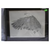Steve Leonardi Eagle in flight signed litho 23' x