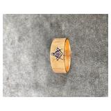 14kt men's Masonic band - 8gtw - inscribed