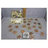Twenty-One Commemorative World's Fair Coins & Two