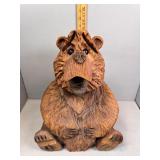 Wood Carved seated bear 15'