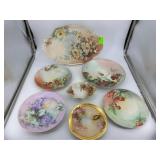 HP floral & still life plates, teapot music box &