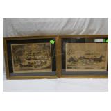 Two Currier & Ives complimentary prints 'Central P