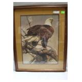 Eagle on nest artist signed print