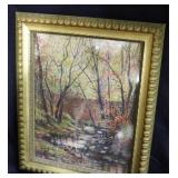 Artist signed creek scene 12.5' x 10'