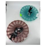 Two Art glass 10' chargers