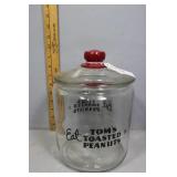 Tom's Roasted Peanuts lidded jar
