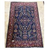 Woven Persian area rug 76' x 4' blue with red bord
