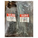 Assorted Uline store display hooks & plastic