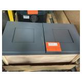 2 door wood cabinet in gray finish
