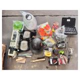 Job lot assortment hard hat, safety, tools