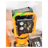 DeWalt upright air compressor on wheels
