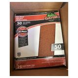 10X$ 25 packs of Gator 50 grit coarse sandpaper