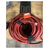 2X$ Two commercial water hoses in red