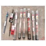 9 Auger wood and concrete bits used assorted