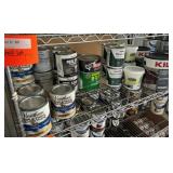 Shelf lot of paints and coatingsincludes. 7 1 qt