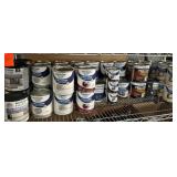 Shelf lot of paints and coatings