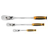 3-pc GearWrench locking Flex ratchet set