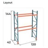2X$ - Warehouse Pallet Rack two shelf System -