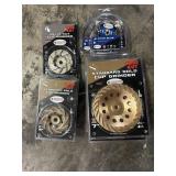 6x$- Bore Cut Concrete blades of assorted sizes an