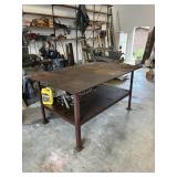 Steel welding table with undershelf 6' x 4' x 34'