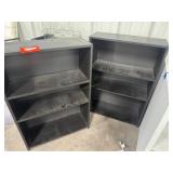 2x$ - black 3-shelf bookshelves