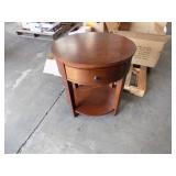 Oval single drawer side table