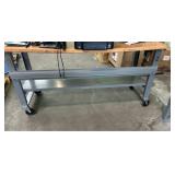 Metal work table w/ wood top