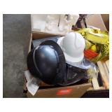 Large assortment hard hats incl USED Lift hats in