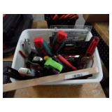 job lot - drywall knives, pruners, welding shields