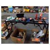 Collapsable half fold scaffolding style work table