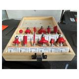 12 pc woodworking routing bit set