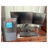 Dell XPS 8960 Desktop computer setup w/ dual monit