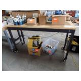 Metal work table w/ caster feet