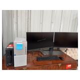 Dell XPS 8960 Desktop computer setup w/ dual monit