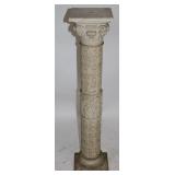 ORNATE CAST PLASTER PEDESTAL, 40 1/2" H, 8 3/4" X