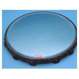 VICTORIAN SILVER PLATED MIRRORED PLATEAU, 14 1/2"