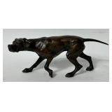 BRONZE HOUND DOG STATUE 8" L