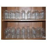 LOT 43 ETCHED GLASS SHADES, 6 1/2" - 7 1/4" H,