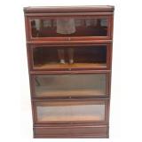 GLOBE WERNICKE 4 STACK BOOK CASE, MAHOGANY, 58"