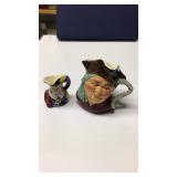 1 Staffordshire, 1 Kelsboro ware Toby style mugs