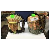 Pair Royal Doulton mugs, 1 North American Indian,
