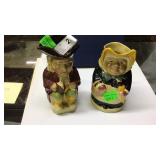 Pair Toby mugs, sitting gentleman & lady w/