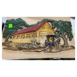 Sexton 1972 Wall Plaque Horse Carrage, Metal
