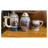 3 Horse Steins