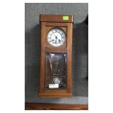Early American Hickory case wall clock, porcelain