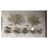 Custom art cafe scene in brass & copper, custom