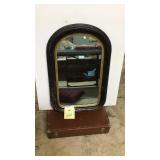 Vintage framed radius top mirror,17" x 25"
