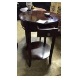 20in Circular Occasional Table With Lower Shelf &