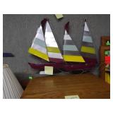 Hand Made Art Metal Sailboats 34"X22"