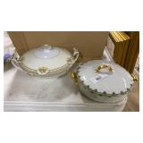 2pc Serving Bowls, Old Abbey, Occupied Japan